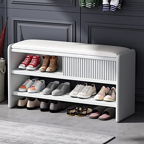 Banc à chaussures blanc compact : finies les entrées encombrées - 2