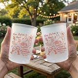 LETIW Personalized Vino Before Vows Bachelorette Frosted Cups, Personalized Winery Trip Plastic Cups, Winery Bachelorette Favors, Wine Theme Bridal Shower