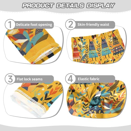 African Ethnic Tribal Graphic Leaf Girls Casual Leggings for Kids Printed Long Pant Bottoms Stretch and Soft3