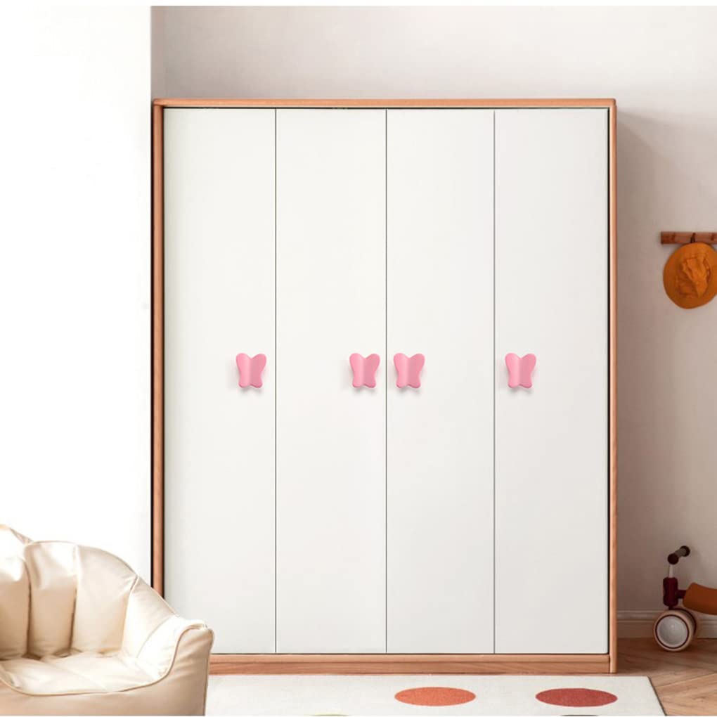 Maniglione Colorato per Armadietto Decorativa Tiretti Cameretta Bambini Design Farfalla Pomelli Armadi Lega Zinco Maniglia Cassetto Pink