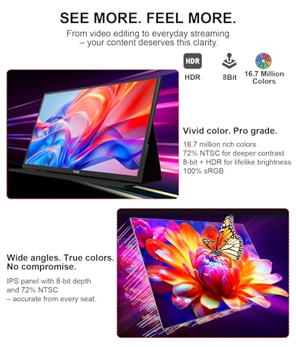 Image of LB M18 Portable Monitor 18.5 Inch 1080P FHD IPS 100Hz External Screen, USB-C & HDMI Travel Display with Protective Folio Dual Speakers for Laptop, Mac, Phone, PC