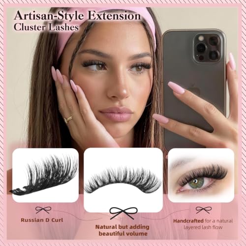 Image of Goddvenus Filter Lash Clusters Kit Russian Volume Eyelashes Clusters