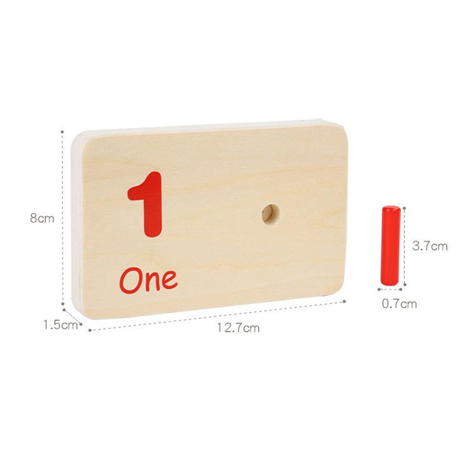 Tavola Numerica in Legno con Pioli, Materiale Didattico Manipolativo per Contare E Imparare La Matematica, Ideale per Bambini E Bambine Dell'asilo