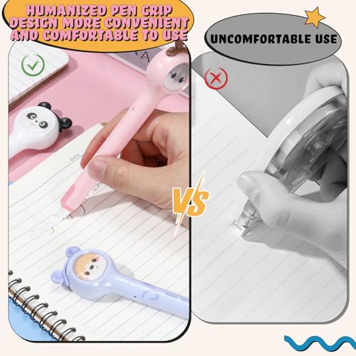 Fullhawl 4 Pcs Cute Correction Tape Pen for Instant Correction Cartoon Correction Tape Easy to Use Pen Shaped Applicator Kawaii Birthday Gifts for Women Office Supplies Small Gift Animal Lovers