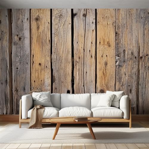 NOGAWA Papier Peint Motif Bois Rustique, 3D Panoramique Papier Peint Bois Vintage, Papier Mural Decoratif Pour Salon, Chambre, Tapisserie Murales, Décoration Murale 150x105cm