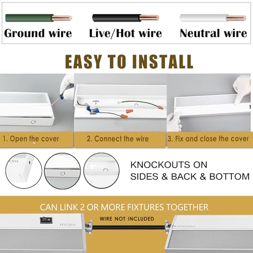 Image of Ansen 2Packs of Under Cabinet Lighting Hardwired, 30in 20W 1150LM Dimmable Led Light for Kitchen /Closet, CRI 92+, R9 90+, 5 Color Temperature, 2700K-5000K(Warm White, Cool White, Daylight)