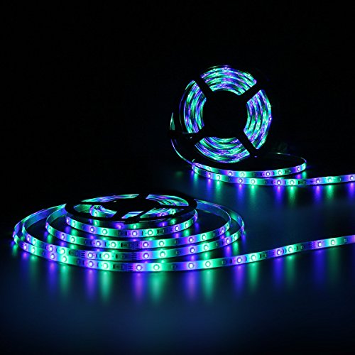 SUPERNIGHT LED Strip Light, 2835 SMD RGB Multi-Color Changing Lights, 16.4ft 300 LEDs Rope with IR Remote Controller, 12V Power Supply for Bedroom, TV-Back Lighting, Halloween, Christmas - Thumbnail 7