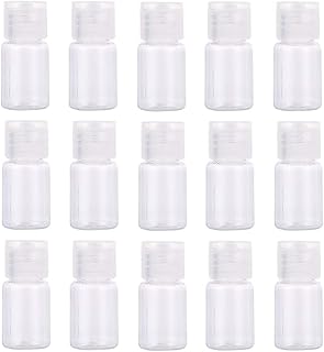 24 Pcs 0.17oz/5ml Clear Plastic Empty Bottles Refillable Travel Containers with Flip Cap Toiletry Bottles Cosmetic Sample Bottles for Shampoo Body Wash Lotion Cream Toner Essential Oil