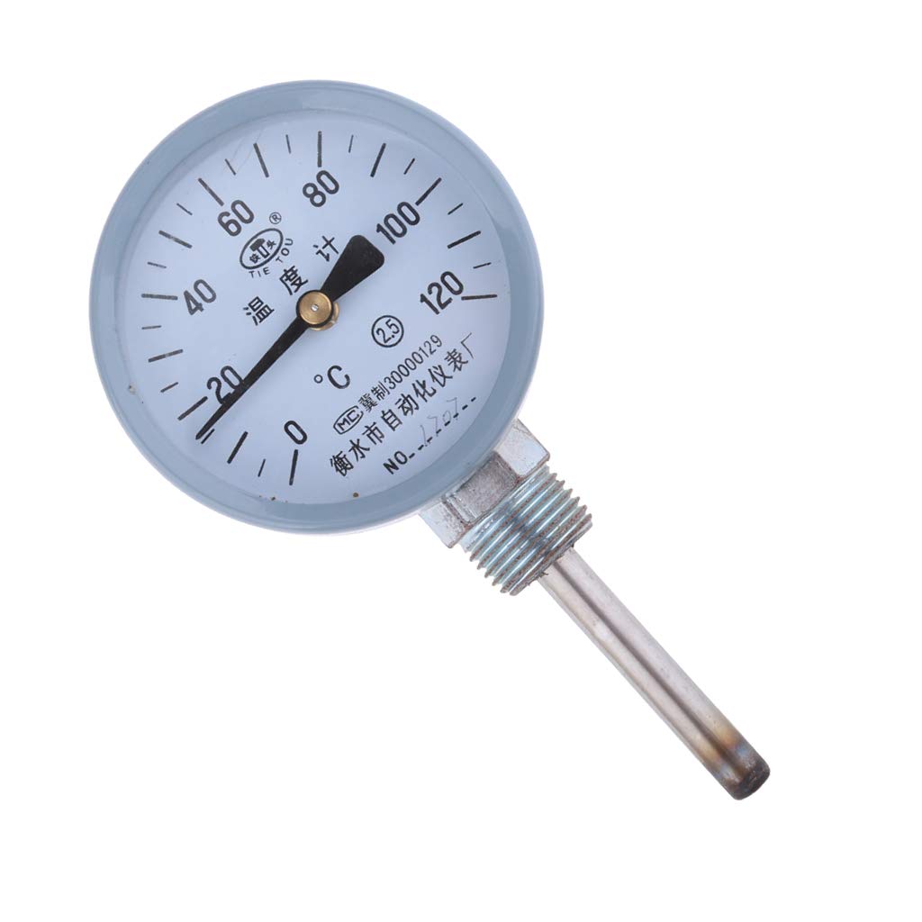 Accurate Industry Thermometer Dial Pipe Bimetal Temperature, Stainless Steel, 0~120℃-image-9