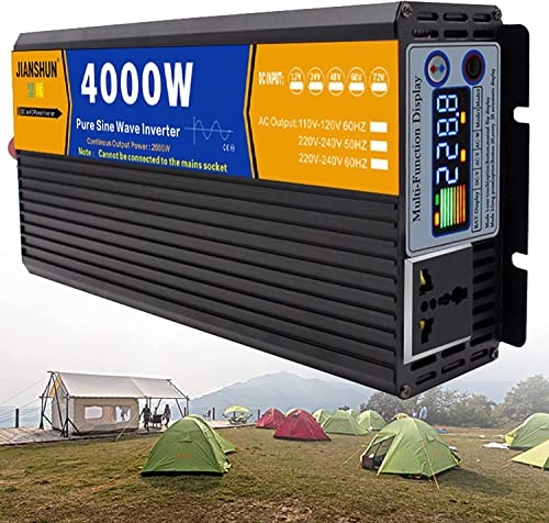 3000w 4000w 5000w 6000w 8000w Onduleur à Onde Sinusoïdale Pure, Dc 12v/24v/48v à 110v/220v Ac Convertisseur De Voiture Pour Camping-car, Camion, Voiture,...