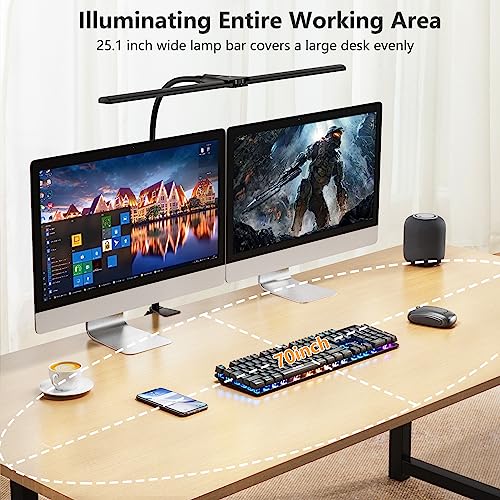 EppieBasic Double Head LED Desk Lamp - Bright Eye Protection Lighting for Home Office and Studio