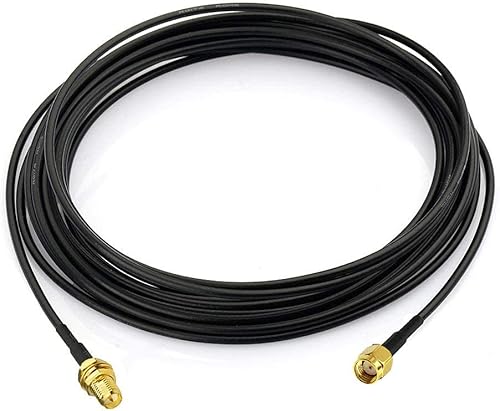Bingfu RP-SMA macho a RP-SMA mamparo hembra RG174 Extensión de antena WiFi Cable coaxial 16.4 ft 16.5 pies para router WiFi Tarjeta de red