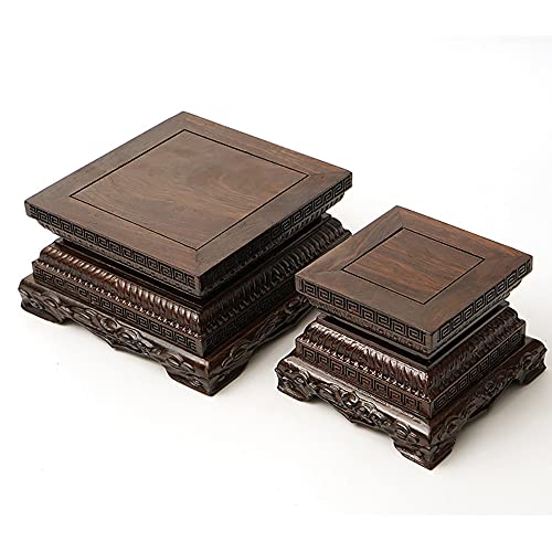 Base de Madera Ébano para Estatua de Buda 6.7x6.7x3.1 in miniatura 4