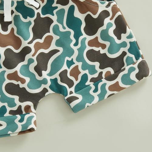 Image of Toddler Boy Easter Outfit Letter Cross Short Sleeve T Shirt Camouflage Shorts Set 2T 3T 4T 5T Summer Outfits