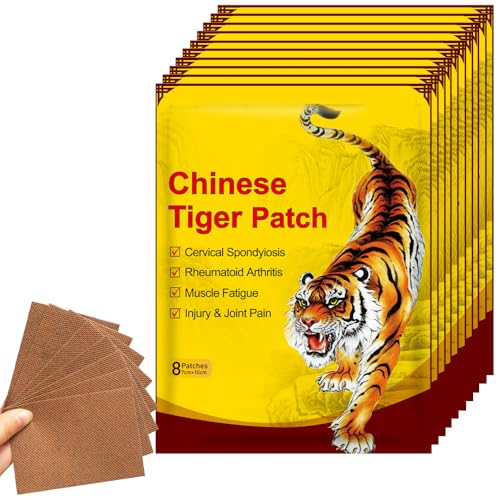 YANGUN 80Pcs Tiger Patches, Pain Relief Patches, Knee Pain Relief Patches, Chinese Tiger Patches for Back, Knee and Shoulder Muscle Pain Relief