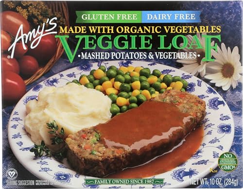 Amy's Frozen Meals, Veggie Loaf and Organic Mashed Potatoes, Made with Mushrooms and Broccoli, Vegan & Gluten Free, 10 oz.