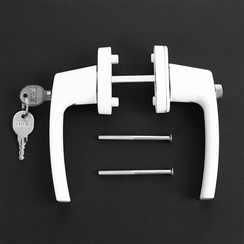 Window Handle Replacement Kit，Window Handles Two-End Lever Lock Solid Thickened Crank Handle with Keys for Door Window Solid Thick Door Handle with Key Handle Lock