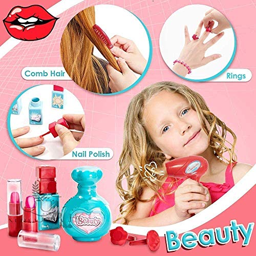 Image of Famous Quality Stylish Beauty Set for Kids Girls, Make Up Suitcase Kit with Makeup Accessories for Kids (Pink)