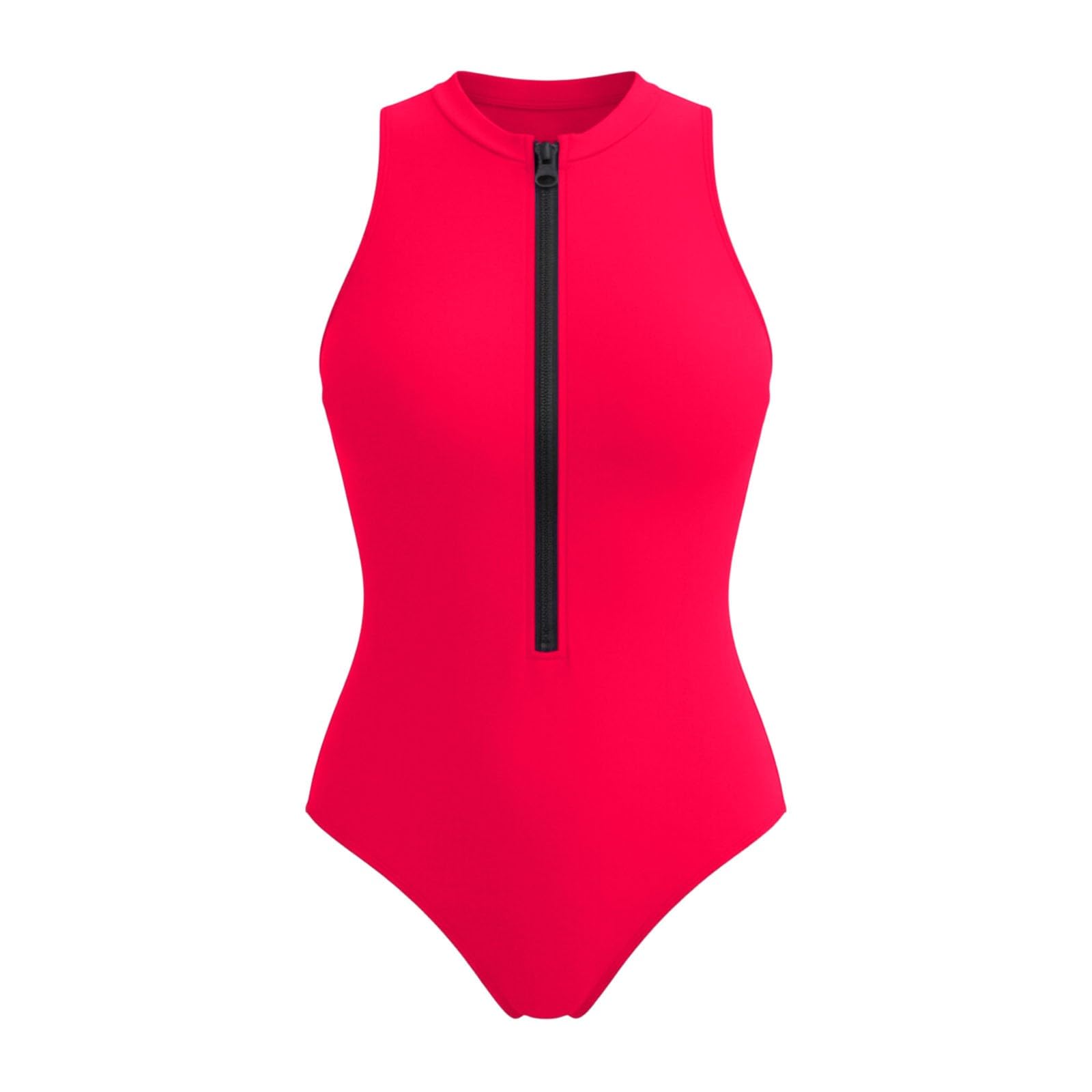Generico Costume da Bagno, Elegante Intero Senza Maniche in Tinta Unita, Ideale per La Spiaggia Il Nuoto., Facile da Indossare