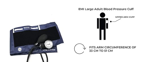 Miniatura 3 de EMI EBL-430 Navy Sprague Rappaport estetoscopio y esfigmomanómetro aneroide manual grande para adultos