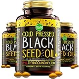 MAJU\s Black Seed Oil Capsules - Cold Pressed, 2% Thymoquinone, 100% Turkish Black Cumin Nigella Sativa Seed Oil, Organic BSO, Non-GMO, 100% Liquid Pure Blackseed Oil, 60 count, 500mg per capsule