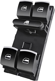 Electric Window Switch for Skoda for Fabia for Combi for Roomster 5J Power Window Master Switch Control Button 5ND959857(Chrome)
