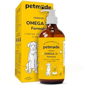 Omega 3 Fish Oil for Dogs Skin and Coat – Wild Alaskan Pollock Oil for Itchy Skin- Omega 3 Fatty Acids for Dogs – Liquid EPA & DHA Supplements – with Zinc, Vitamin C, B2, B7 & E – 16 Fl Oz