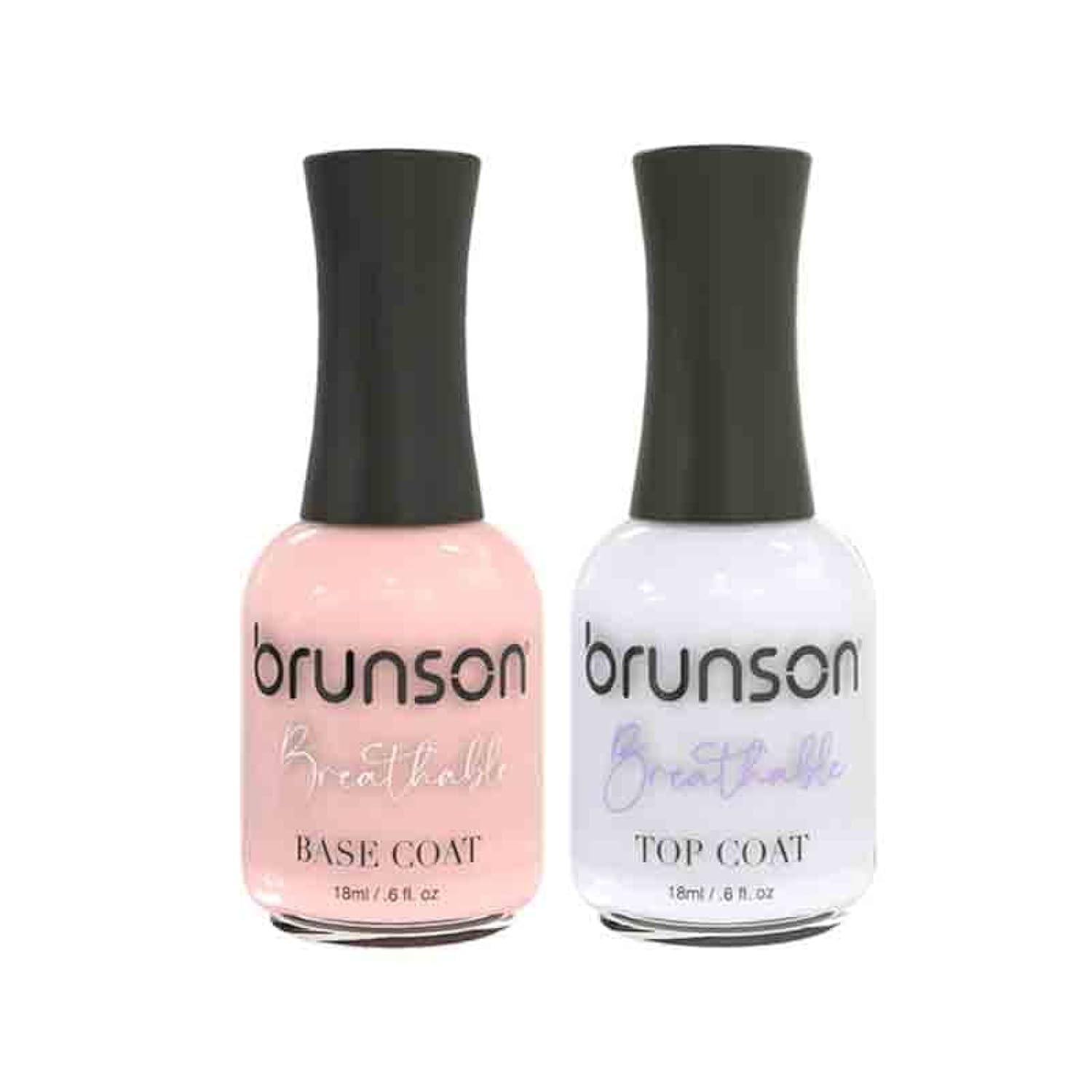 Brunson Breathable Nail Polish Halal nail polish Wudu friendly Vegan long lasting but easy peel off & Eco-Friendly Organic Glossy Shine Water Based Nail Polish Nail Lacquer Base Coat & Top Coat