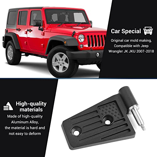 JeCar Door Hinge Kits American Flag Door Hinge Exterior Accessories Compatible with Jeep Wrangler JK & Unlimited Sports Sahara Rubicon 2007-2018, Aluminum Alloy, 8PCS - Thumbnail 7