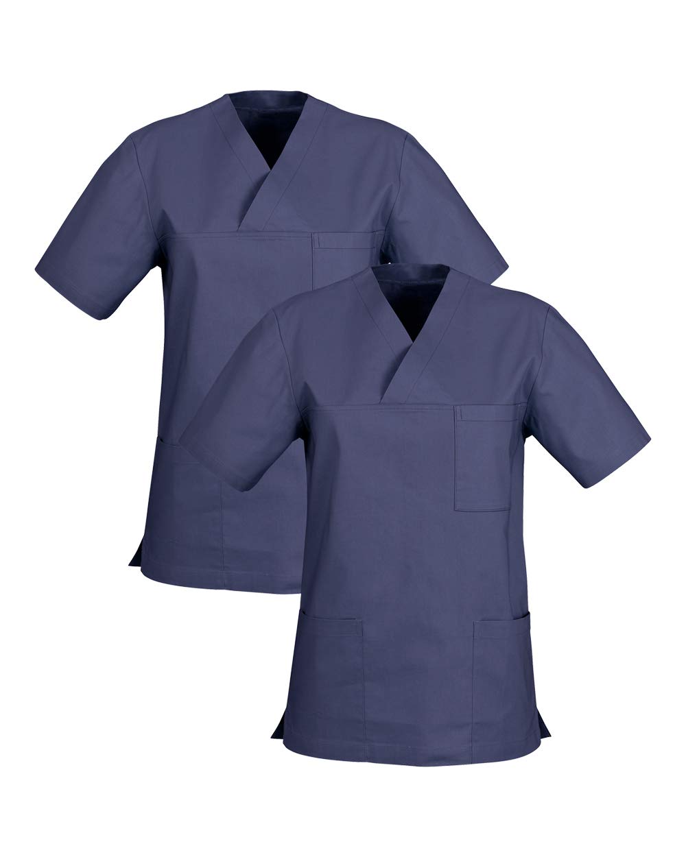 CLINIC DRESS Schlupfkasack im Doppelpack Unisex Kasacks Schlupfhemd für die Pflege oder Medizin in 100% Baumwolle 60 Grad Wäsche