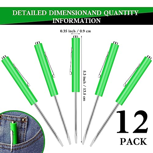 Image of 12 Pieces Pocket Screwdriver Mini Tops And magnetic pocket screwdriver with A Single Blade Head for Mechanical, Electrician (Green)