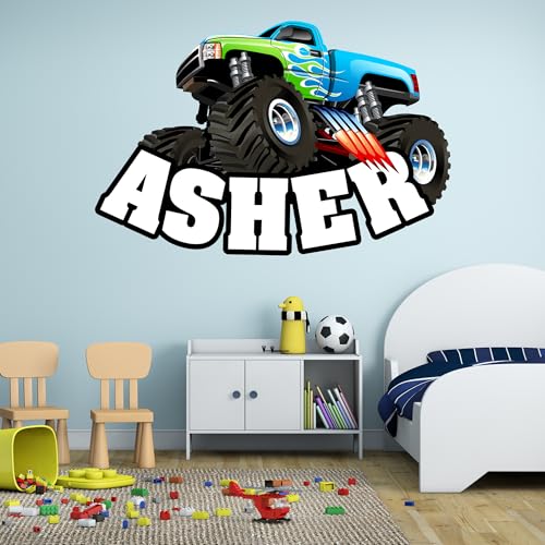 Vinilo Decorativo Personalizable Monster Truck para Pared miniatura 6
