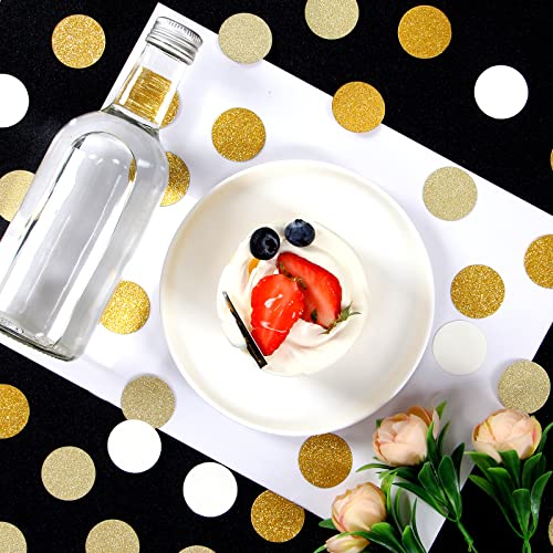 Image of White-Gold Champagne Party Decorations Confetti - 300pcs Wedding Engagement Party Table Scatter,Bachelorette Neutral Baby Bridal Shower Confetti Mothers Fathers Day Decor Lasting Surprise