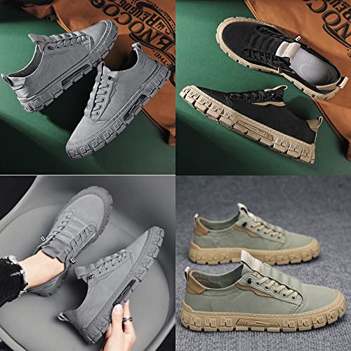 Men's Breathe Canvas Fashion Sneaker,Comfy Height Non-Slip Outdoor Travel Hiking Jogging Skateboarding Shoes3