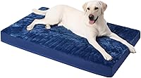 Vista 19 de KSIIA - Cama ortopédica para jaula de perro, impermeable, para perros pequeños, de felpa, lavable, con espuma tipo caja de huevo y funda Negro