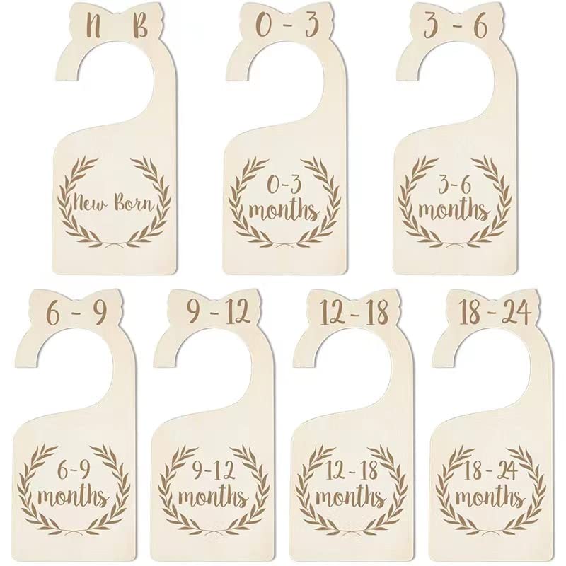 DXMKOP Baby Closet Dividers, Adventure Baby Closet Dividers By Month,Premium Wood Baby Closet Dividers，Thicken and One side from Newborn to 24 Months (7 Pieces)
