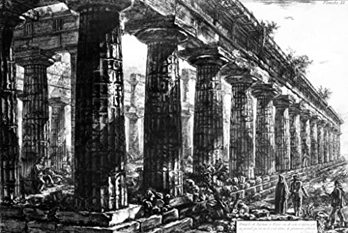 Gravure temple de Neptune Paestum Piranesi toile décorations maison 60x90