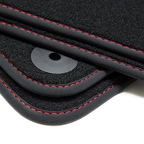 teileplus24 106-R1N-FBA Tapis de Sol pour Skoda Octavia III 3 2013- Bordure de Bande Couture décorative