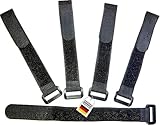 FrogJim 5x bande toison et crochet 60cm avec boucle, noir, 20mm de largeur, Sangle auto agrippant, attache câble réutilisable en nylon KSE6005