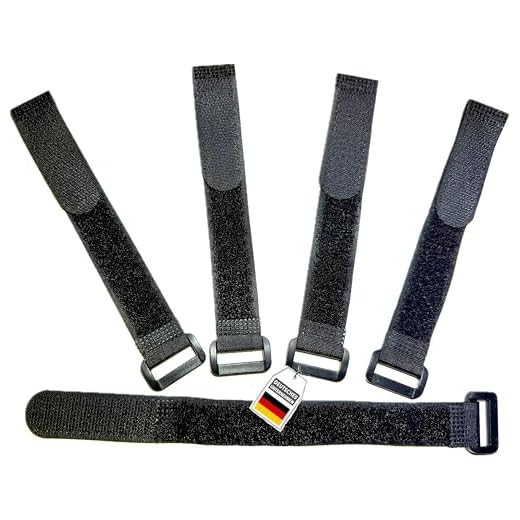FrogJim 5x Klett Kabelbinder 50 cm - schwarz mit Schnalle - wiederverschließbares Klettband 50cm mit Öse - für Durchmesser 8-12,5cm | KSE5005