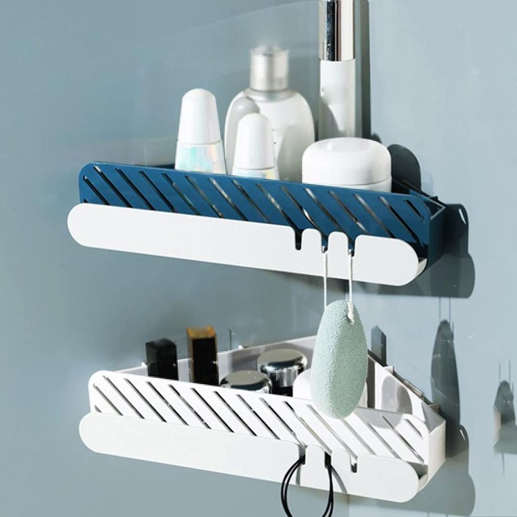 Estante de esquina sin taladro, organizador de ducha adhesivo para baño, montado en la pared, sin perforación, organizador de almacenamiento para cocina, inodoro, almacenamiento de cocina, c