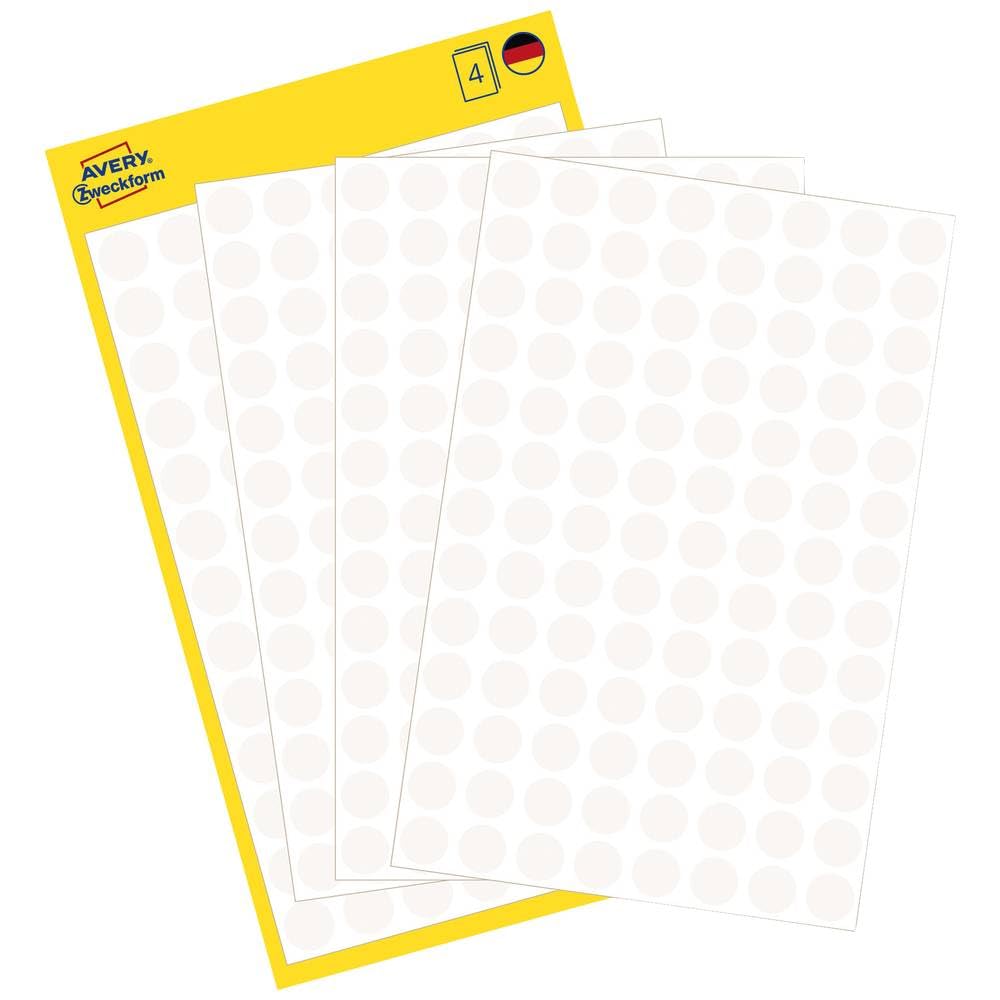 Avery Zweckform Self-Adhesive Marking Dots, Diameter: 8 mm Single White