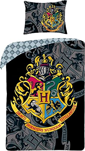 Halantex Harry Potter Juego de Ropa de Cama, 140 x 200 cm, Funda nórdica de 70 x 90 cm, Funda de...