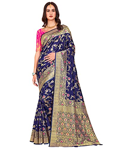 Image of Glory Sarees Women's Banarasi Silk Saree With Blouse Piece (Kara164 Parent)