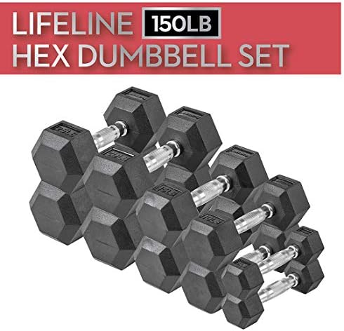 fitness hiit – Lifeline Hex Rubber Dumbbell Fitness