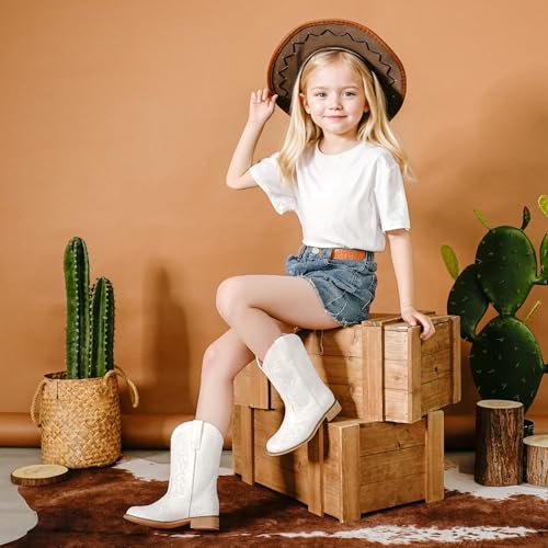 Cowboy Boots for Girls Boys Kids Cowgirl Riding Boots Square Toe Western Embroidery Mid-Calf Birthday Party Toddler Big Kid3