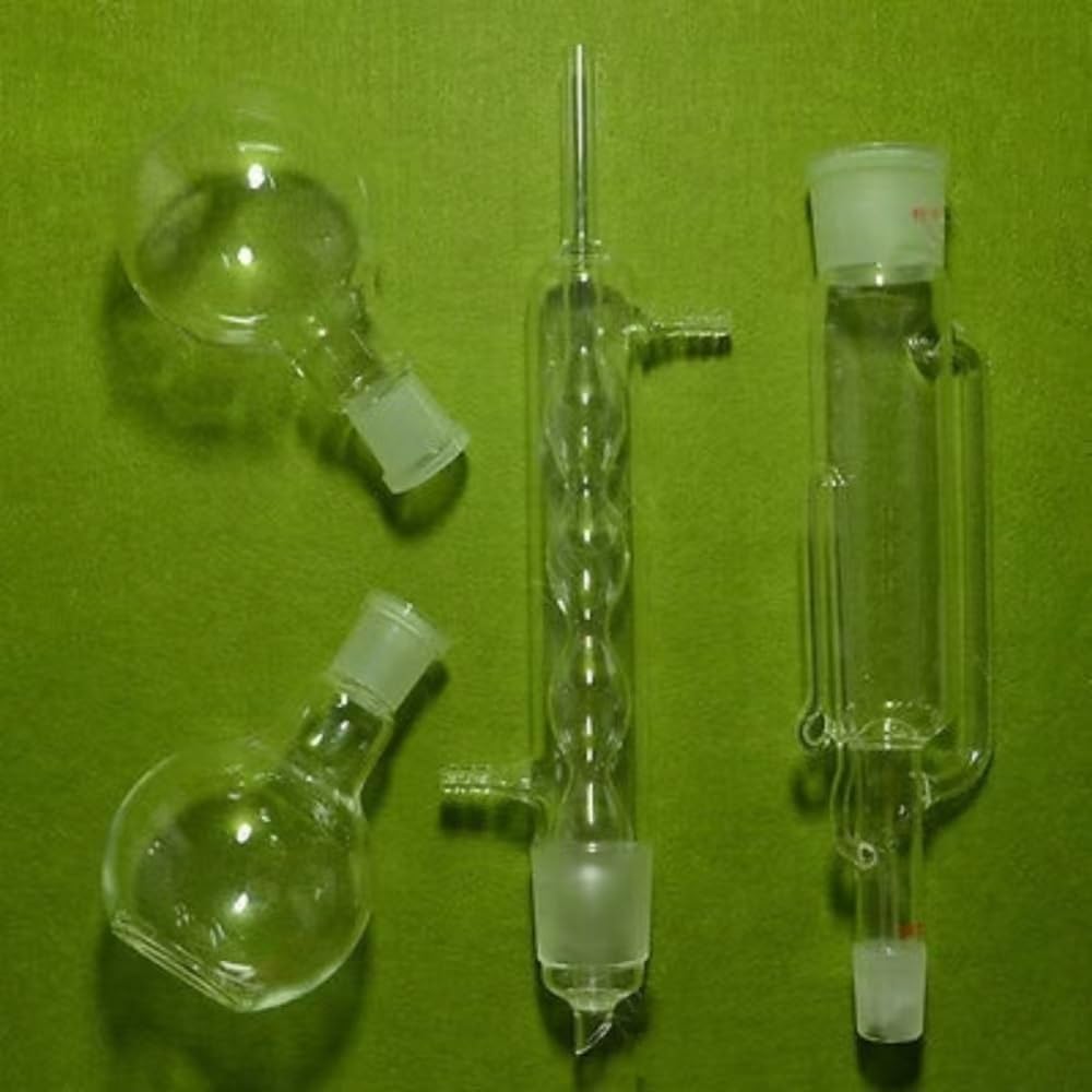 Extractor Soxhlet de 250 ml con Condensador, Tubo de Bomba y Dos matraces Planos 24/29