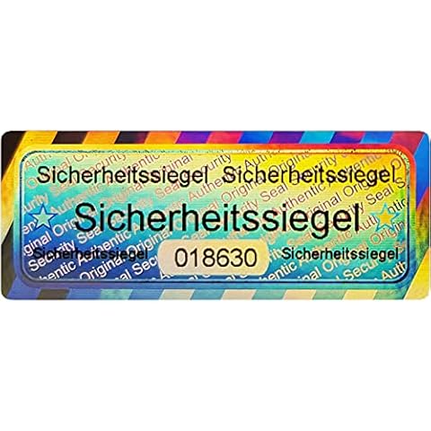 50 Stk - 3D Hologramm Sicherheits-Siegel mit Seriennummer - 50x20mm silber glänzend - Sicherheitssiegel, Qualitätssiegel Garantiesiegel Sicherheitsetiketten selbstklebendes Etikett Echtheitssiegel Cover