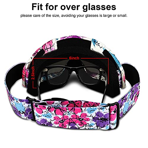 Adcgank Pink Atv Goggles Motorcycle Motocross Dirt Bike Mx Off Road Over Glasses Tear Off Ski Goggles For Woman Girls Purple #TOP3