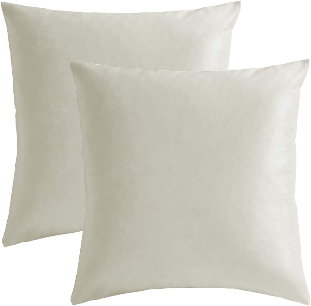 GIGIZAZA Velvet White Cushion Covers 22 x 22 inches Decorative Throw Pillowcases 55 x 55cm for Sofa Bedroom Living room 2 pack - Image 3